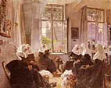 The Lacemakers Of Ghent At Prayer by Max Silbert
